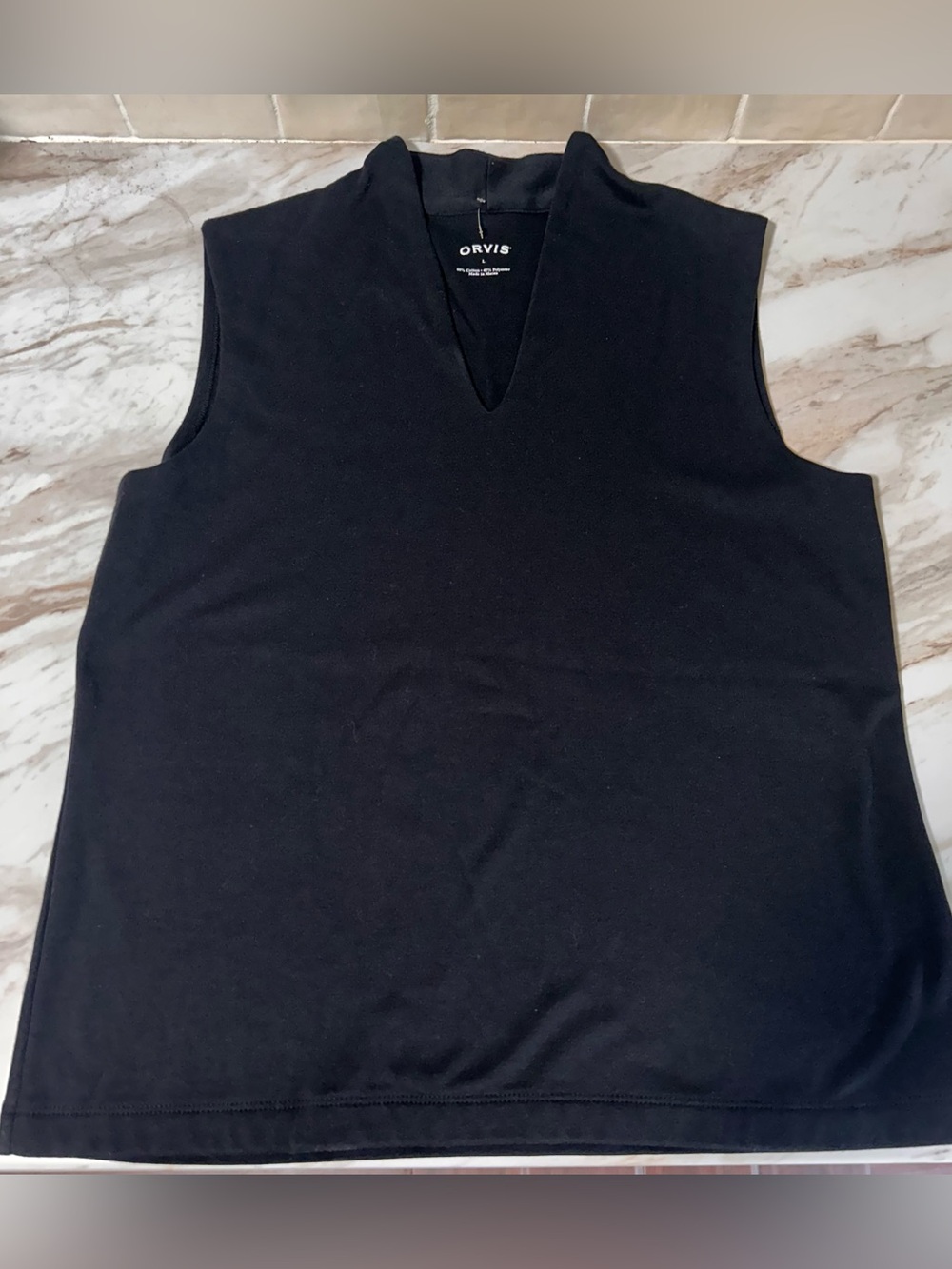Orvis Black Sleeveless V-Neck Tank Top
